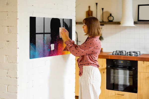Pizarra magnética de pared con rotulador Póster colorido para notas y fotos