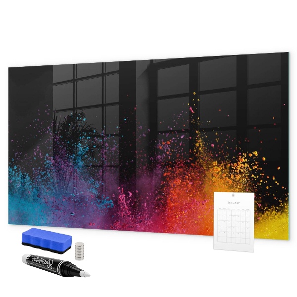 Pizarra magnética de pared con rotulador Póster colorido para notas y fotos