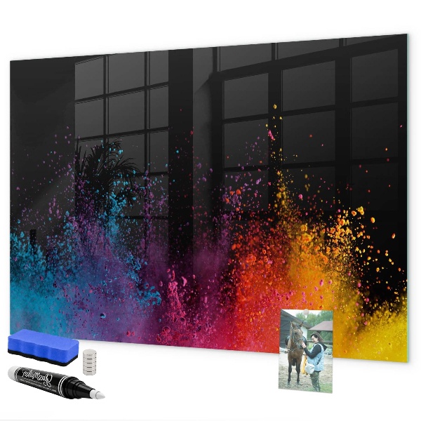 Pizarra magnética de pared con rotulador Póster colorido para notas y fotos