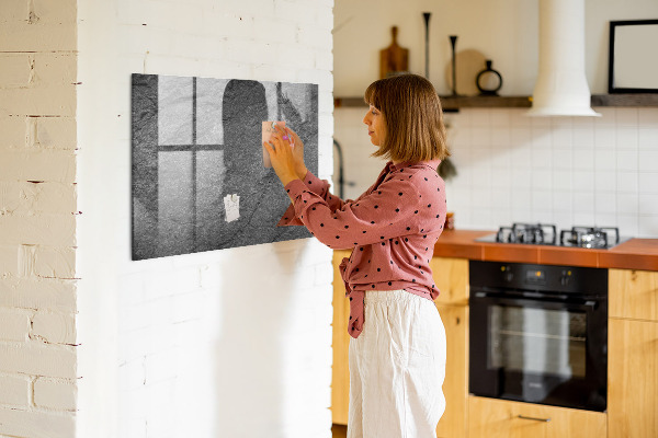 Pizarra magnética de pared con rotulador Tablero magnético para fotos y notas.