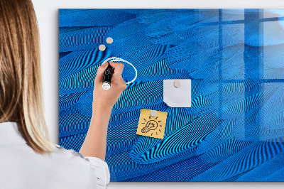 Pizarra borrable de cristal con imanes Tablero azul para fotos y notas.