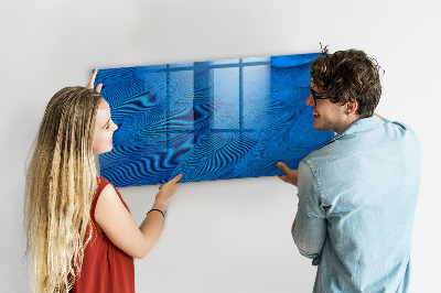 Pizarra borrable de cristal con imanes Tablero azul para fotos y notas.