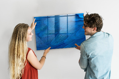 Pizarra borrable de cristal con imanes Tablero azul para fotos y notas.