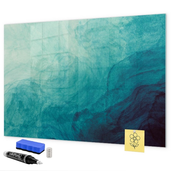 Pizarra magnética de pared con rotulador Un tablero colorido para notas y fotos.