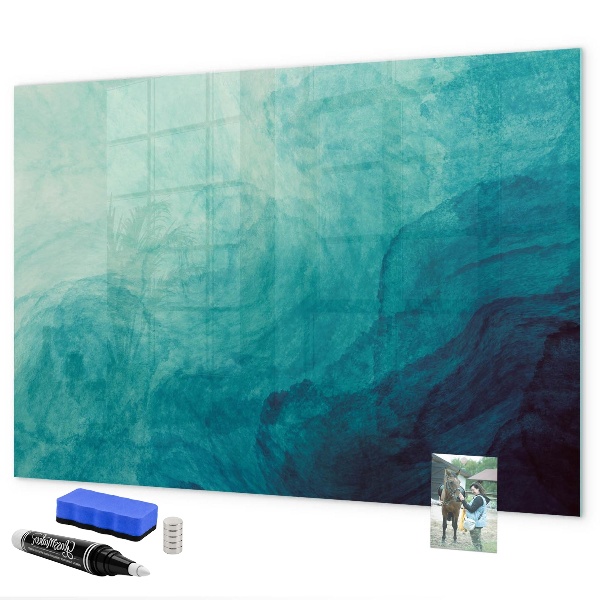 Pizarra magnética de pared con rotulador Un tablero colorido para notas y fotos.