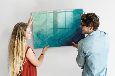 Pizarra magnética de pared con rotulador Un tablero colorido para notas y fotos.