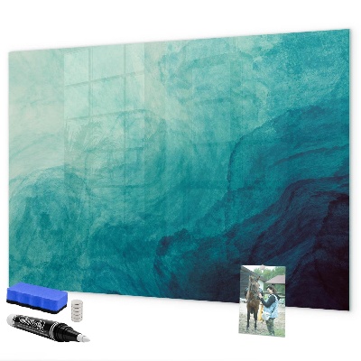 Pizarra magnética de pared con rotulador Un tablero colorido para notas y fotos.