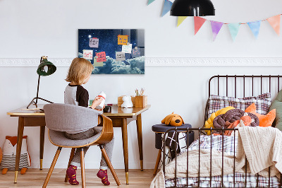 Pizarra magnética de pared con rotulador Un tablero de notas y fotos