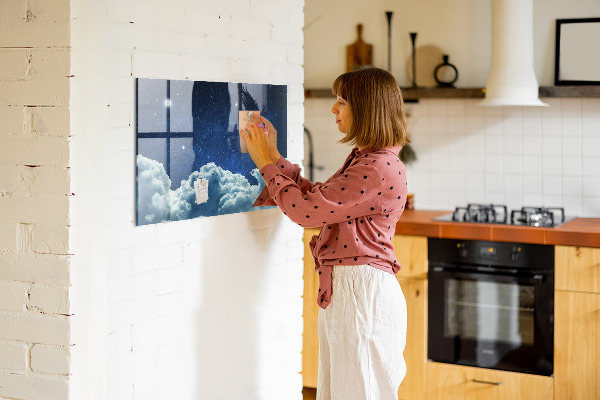 Pizarra magnética de pared con rotulador Un tablero de notas y fotos