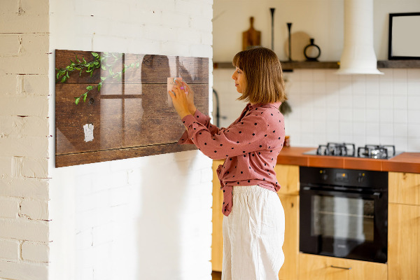 Pizarra magnética de pared con rotulador Un elegante tablero para notas y fotos.