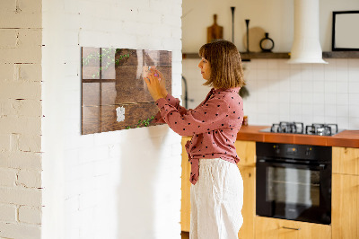 Pizarra magnética de pared con rotulador Un elegante tablero para notas y fotos.