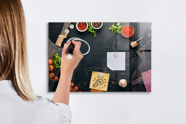 Pizarra magnética de pared con rotulador Ideas inspiradoras para la cocina con recuerdos personales