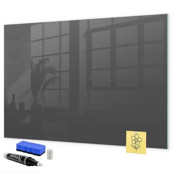 Pizarra borrable de cristal con imanes Un práctico tablero para notas y fotos.