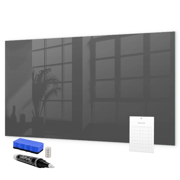 Pizarra borrable de cristal con imanes Un práctico tablero para notas y fotos.