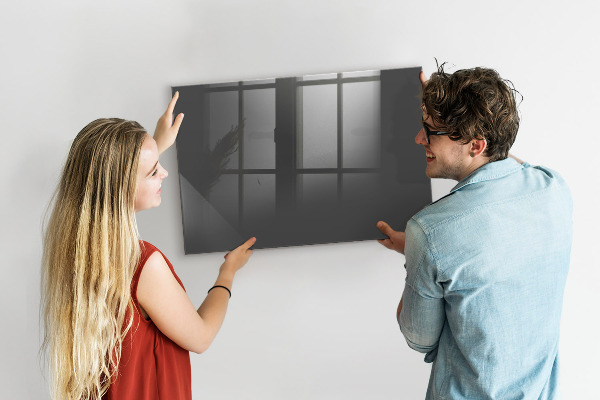 Pizarra borrable de cristal con imanes Un práctico tablero para notas y fotos.