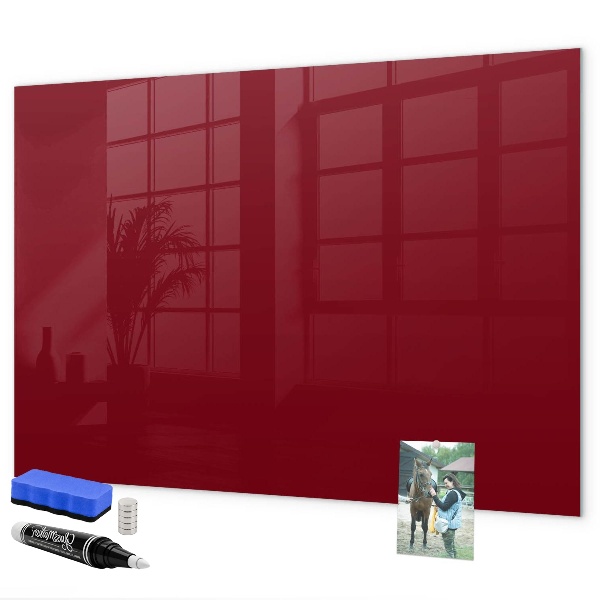 Pizarra borrable de cristal con imanes Un elegante tablero para notas y fotos.