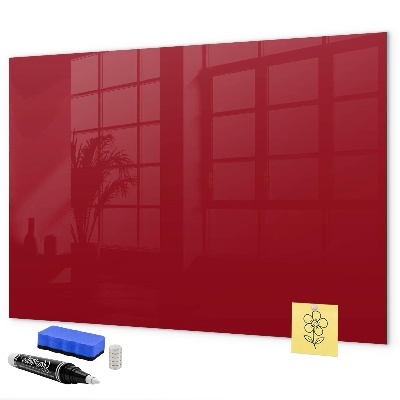 Pizarra magnética de pared con rotulador Tablero rojo para notas y fotos