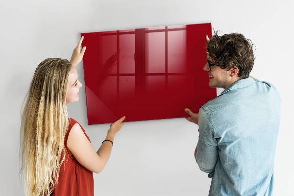 Pizarra magnética de pared con rotulador Tablero rojo para notas y fotos