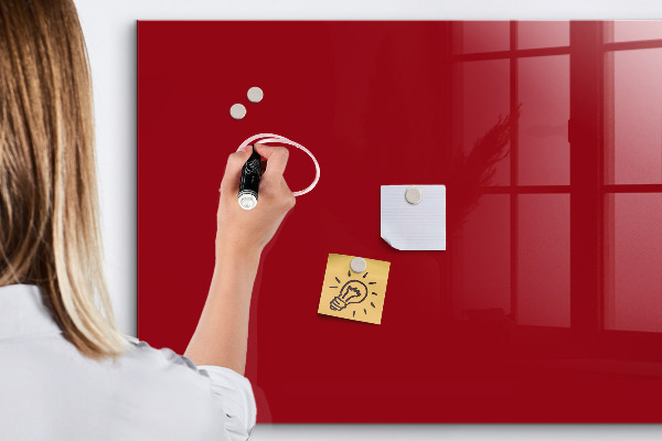 Pizarra magnética de pared con rotulador Tablero rojo para notas y fotos
