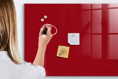 Pizarra magnética de pared con rotulador Tablero rojo para notas y fotos