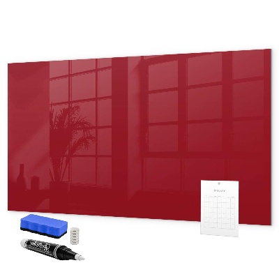 Pizarra magnética de pared con rotulador Tablero rojo para notas y fotos
