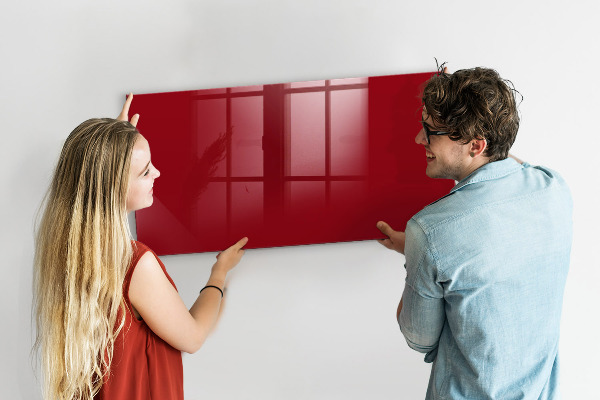 Pizarra magnética de pared con rotulador Tablero rojo para notas y fotos