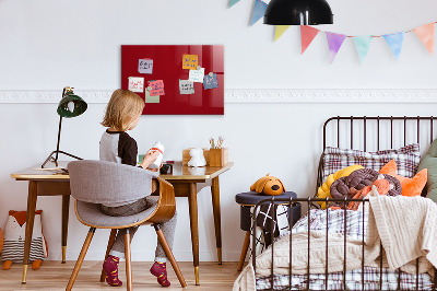 Pizarra magnética de pared con rotulador Tablero rojo para notas y fotos
