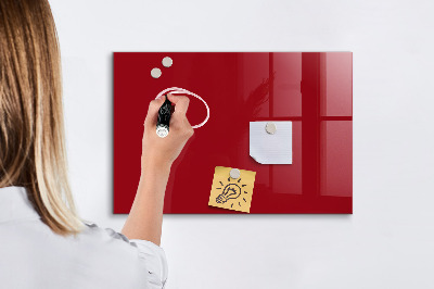 Pizarra magnética de pared con rotulador Tablero rojo para notas y fotos