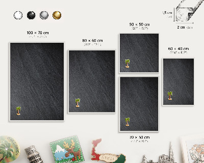 Tablero magnético de pared para imanes con marco blanco Textura gris
