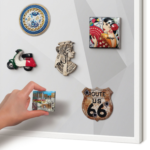 Tablero magnético de pared para imanes con marco blanco Geometría blanca