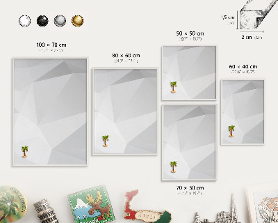 Tablero magnético de pared para imanes con marco blanco Geometría blanca