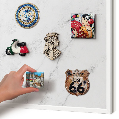 Tablero magnético de pared para imanes con marco blanco Patrón de mármol