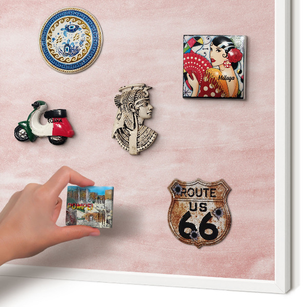Tablero magnético de pared para imanes con marco blanco Textura rosa