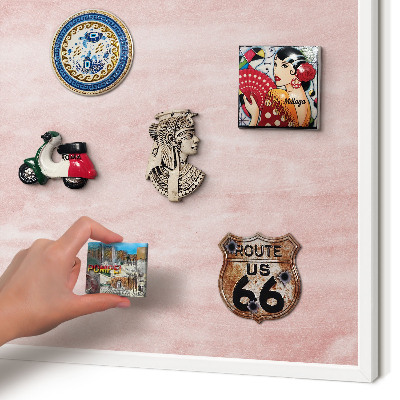 Tablero magnético de pared para imanes con marco blanco Textura rosa