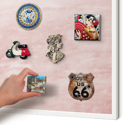Tablero magnético de pared para imanes con marco blanco Textura rosa