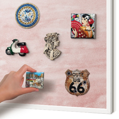 Tablero magnético de pared para imanes con marco blanco Textura rosa