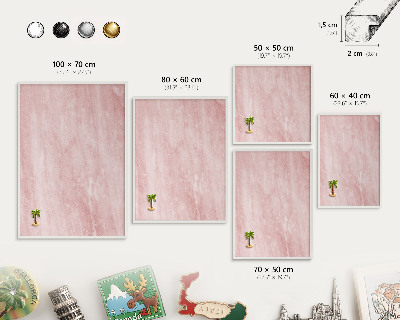 Tablero magnético de pared para imanes con marco blanco Textura rosa