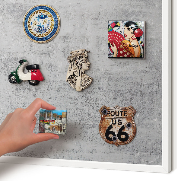 Tablero magnético metálico para souvenirs en color blanco Superficie gris