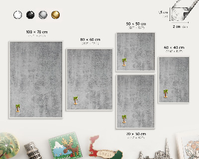 Tablero magnético metálico para souvenirs en color blanco Superficie gris