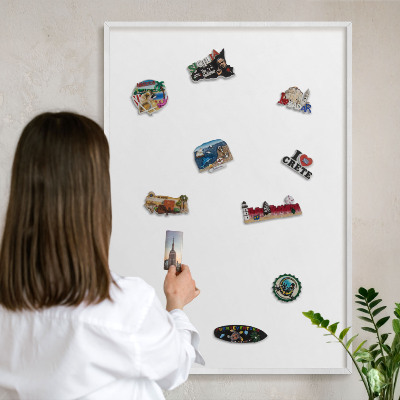 Tablero magnético metálico para souvenirs en color blanco Blanco puro