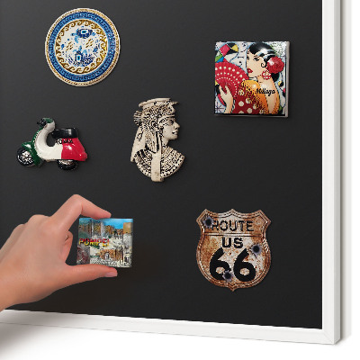 Tablero magnético de pared para imanes con marco blanco Negro