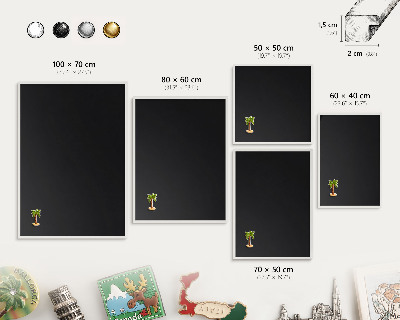 Tablero magnético de pared para imanes con marco blanco Negro