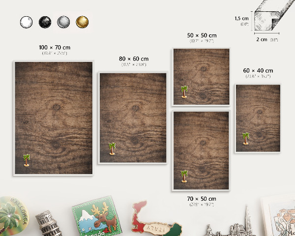 Tablero magnético de pared para imanes con marco blanco Textura de madera