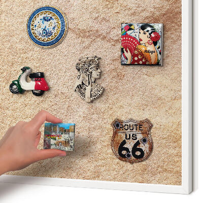 Tablero magnético metálico para souvenirs en color blanco Textura de piedra