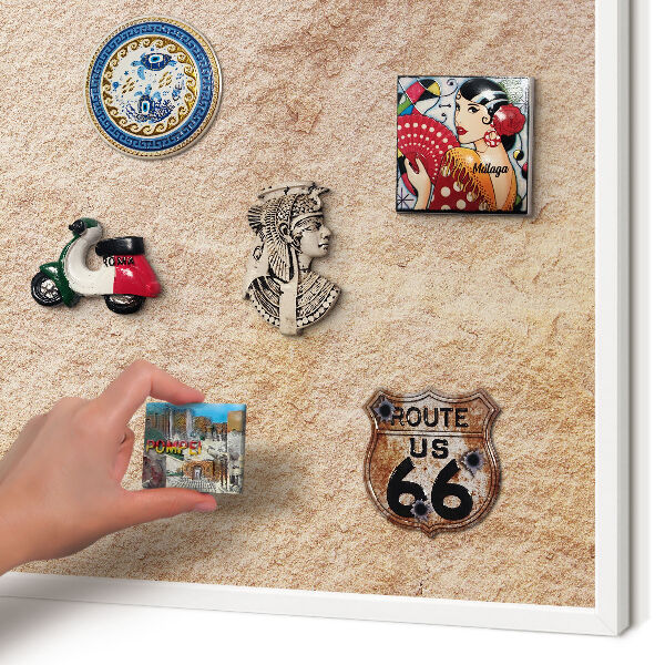 Tablero magnético metálico para souvenirs en color blanco Textura de piedra