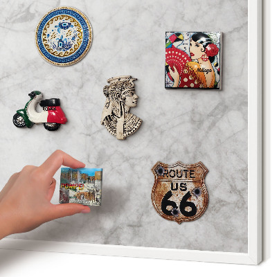 Tablero magnético de pared para imanes con marco blanco Mármol gris
