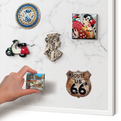 Tablero magnético de pared para imanes con marco blanco Patrón de mármol