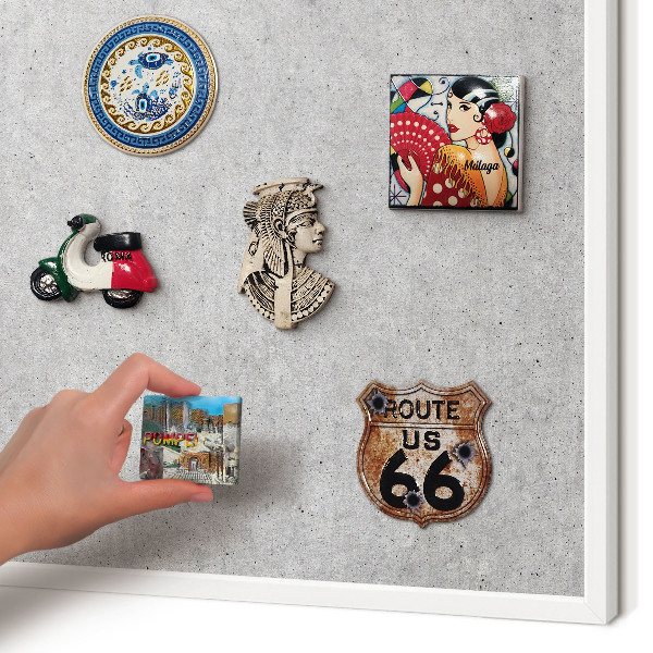 Tablero magnético de pared para imanes con marco blanco Textura gris
