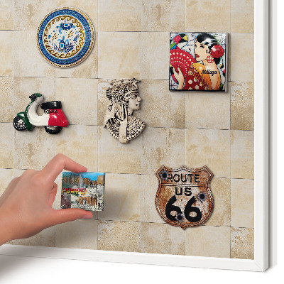 Tablero magnético de pared para imanes con marco blanco Elegancia neutral