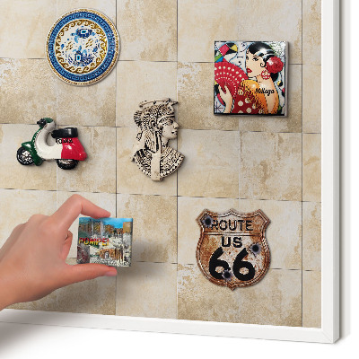 Tablero magnético de pared para imanes con marco blanco Elegancia neutral
